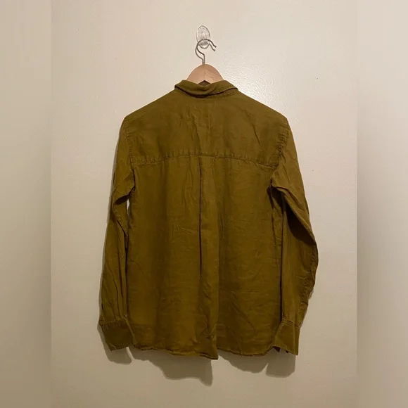 Uniqlo Mustard Brown Linen Shirt. Size S - Picture 2 of 6